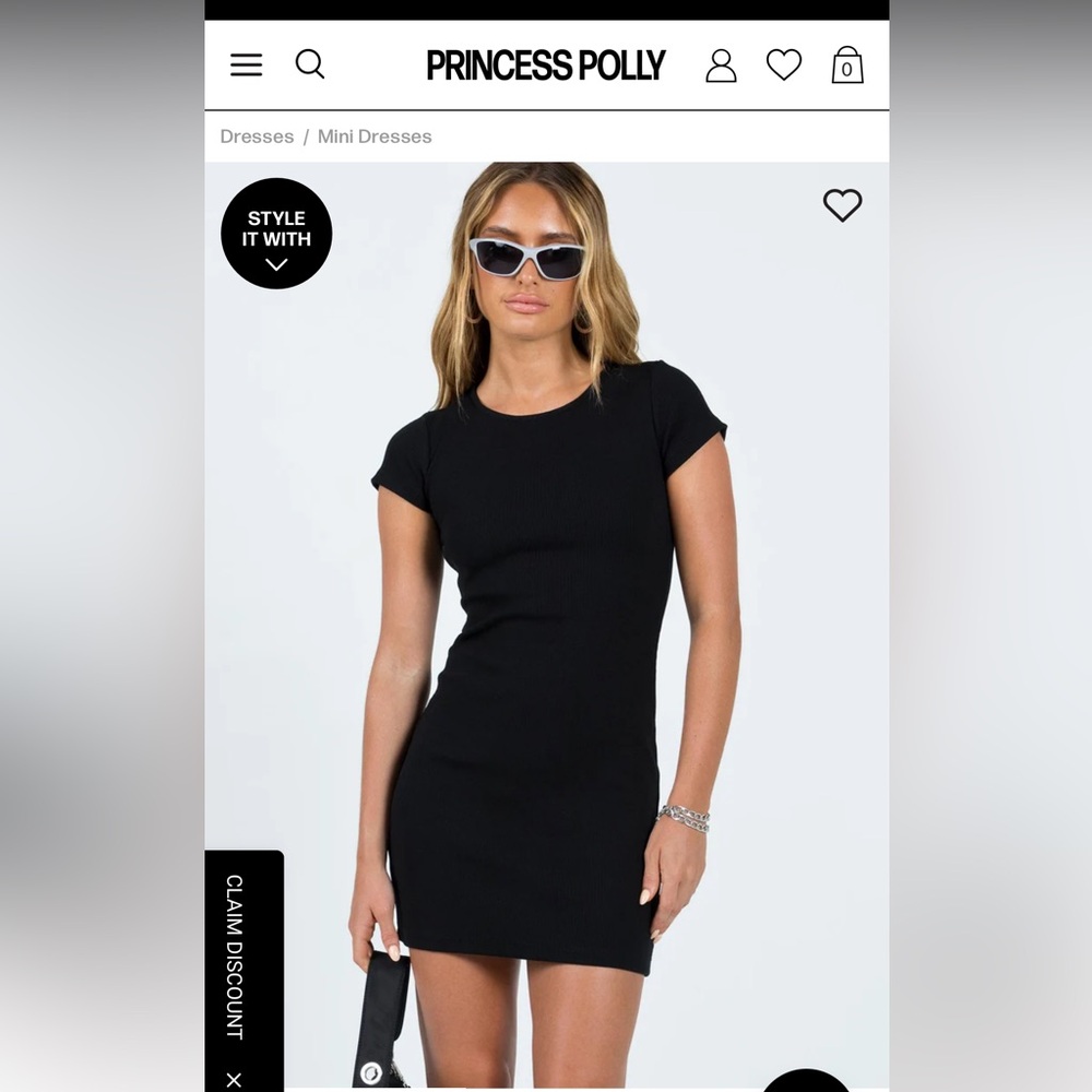 Princess Polly black mini tee dress